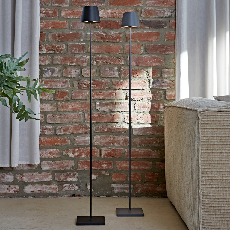 SIGOR Sigor Nuindie Akku-Stehlampe  schwarz LED rund 1200mm IP54 dimmbar Flex-Mood Easy-Connect