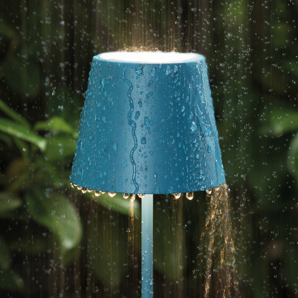 Sigor Nuindie Akku-Tischleuchte blau LED rund 380mm | Lampen1a