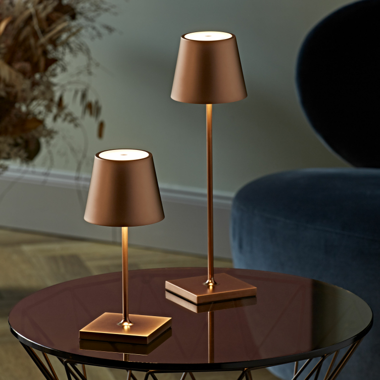 SIGOR Sigor Nuindie Akku-Tischleuchte  bronze LED rund 380mm IP54 dimmbar Flex-Mood Easy-Connect