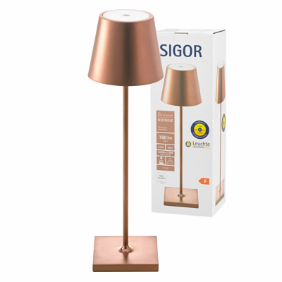 SIGOR Sigor Nuindie Akku-Tischleuchte  bronze LED rund 380mm IP54 dimmbar Flex-Mood Easy-Connect