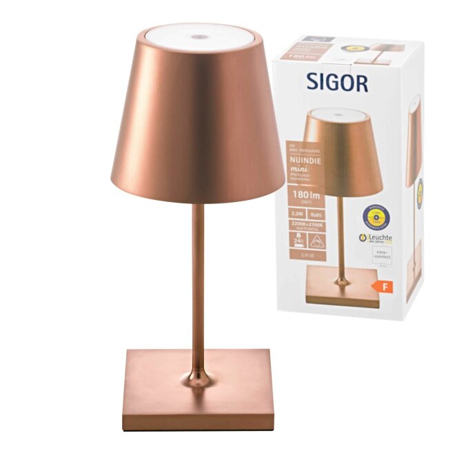 Sigor Nuindie Akku-Tischleuchte mini weiß LED | Lampen1a