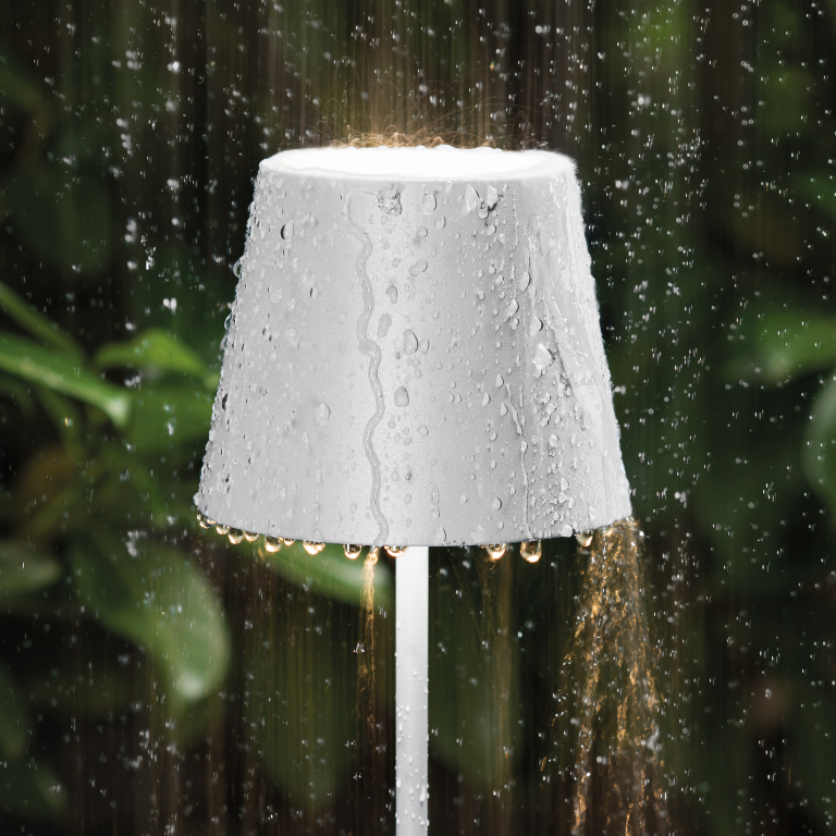 SIGOR Sigor Nuindie Akku-Tischleuchte mini weiß LED rund 250mm IP54 dimmbar Flex-Mood Easy-Connect