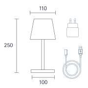 Sigor Nuindie Akku-Tischleuchte mini Tannengrün LED rund 250mm IP54 dimmbar Flex-Mood Easy-Connect