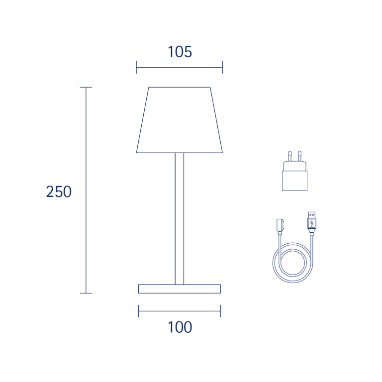 SIGOR Sigor Nuindie mini Akku-Tischleuchte Nachtschwarz LED eckig 250mm IP54 dimmbar Flex-Mood Easy-Connect