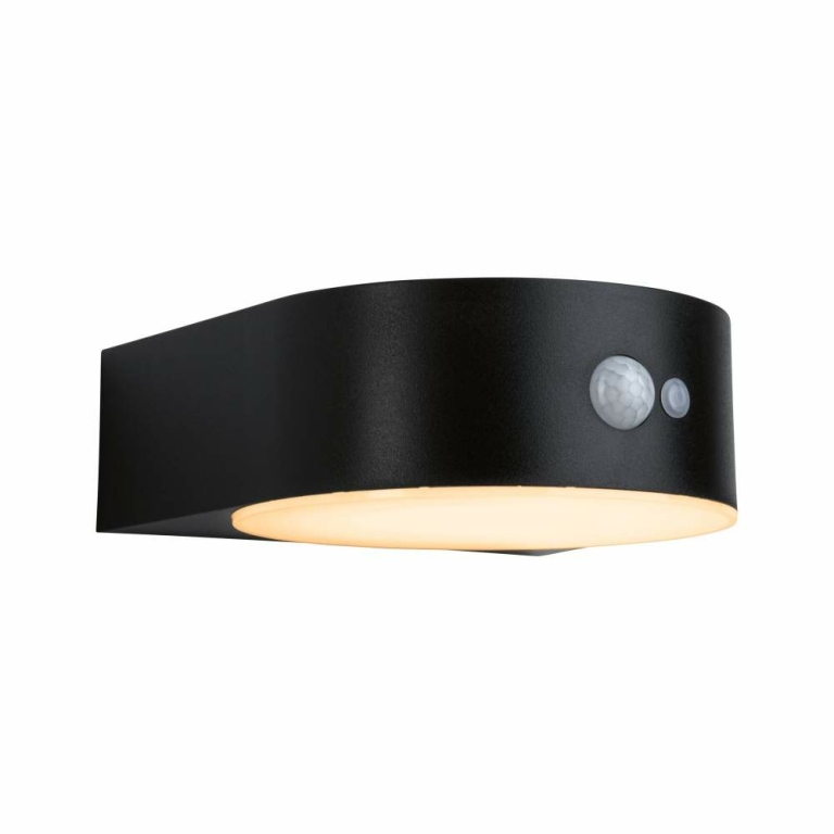 Paulmann Solar LED Außenwandleuchte Eileen mit Bewegungsmelder insektenfreundlich IP44 2200K 300lm Schwarz