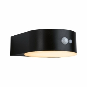 Solar LED Außenwandleuchte Eileen mit Bewegungsmelder insektenfreundlich IP44 2200K 300lm Schwarz