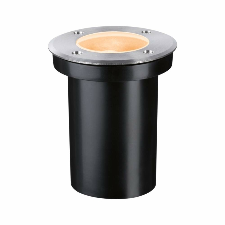 Paulmann LED Bodeneinbauleuchte Goldlicht insektenfreundlich IP65  110mm 2200K 4,3W 320lm 230V Edelstahl gebürstet Edelstahl#Kunststoff