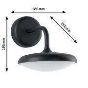 LED Außenwandleuchte Nostro  seewasserresistent IP44 rund 180x250mm 3000K 10W 900lm 230V  Anthrazit Aluminium