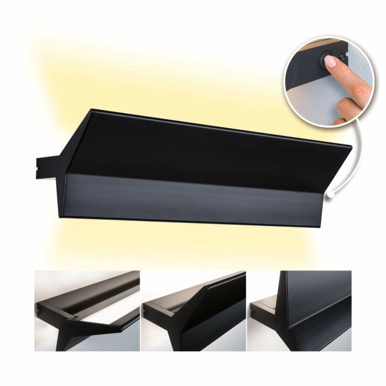 Paulmann LED Wandleuchte 3-Step-Dim Stine   2700K 1.400lm / 410lm 230V 13 / 1x4W dimmbar Schwarz matt