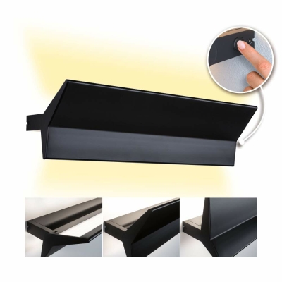 Paulmann LED Wandleuchte 3-Step-Dim Stine   2700K 1.400lm / 410lm 230V 13 / 1x4W dimmbar Schwarz matt