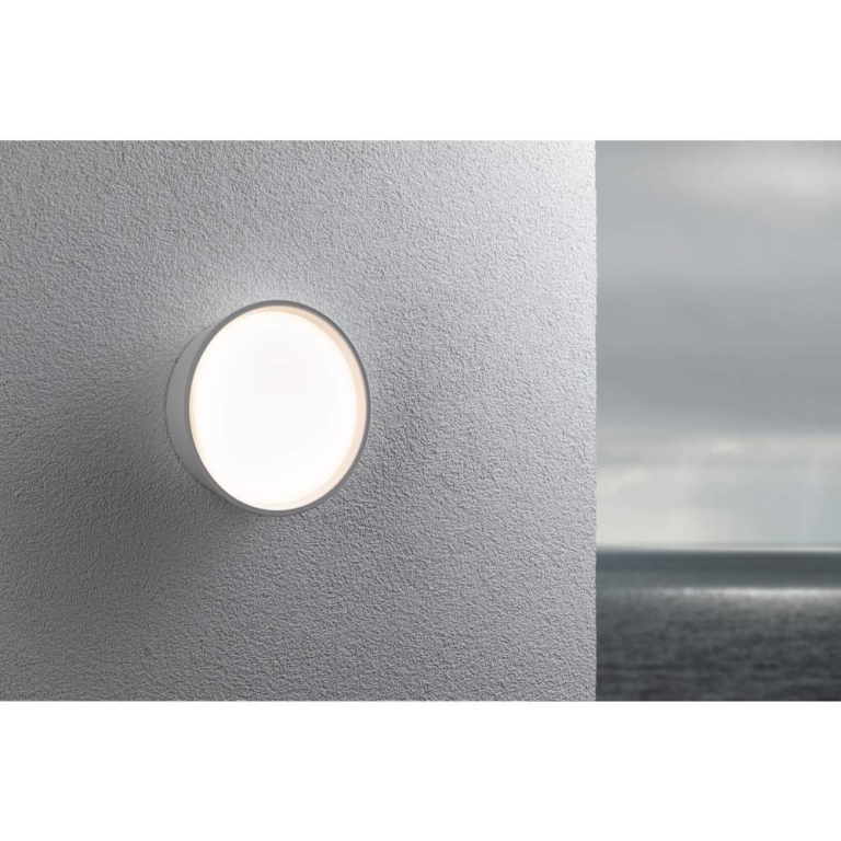 Paulmann LED Außenwandleuchte Platomo weiß rund IP44 1200lm 3000K seewasserresistent (LED fest verbaut)