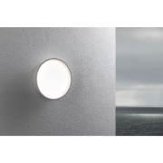 LED Außenwandleuchte Platomo weiß rund IP44 1200lm 3000K seewasserresistent (LED fest verbaut)