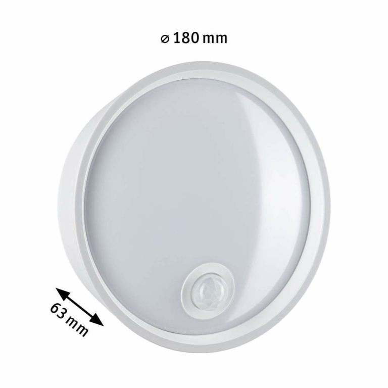 Paulmann LED Außenwandleuchte Platomo weiß rund mit Bewegungsmelder IP44 1200lm 3000K seewasserresistent (LED fest verbaut)