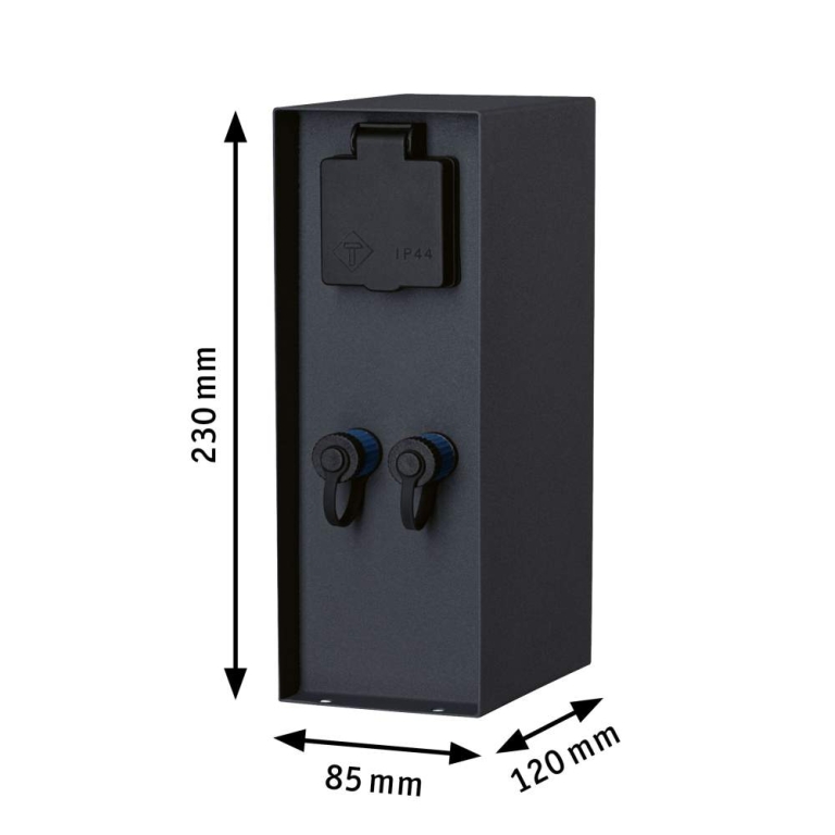 Paulmann Plug & Shine Steckdosensäule Rio  IP44 Anthrazit