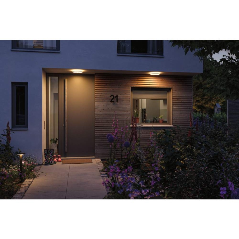 Paulmann LED Außenwandleuchte Lamina weiß rund mit Backlight und Bewegungsmelder IP44 14W 1150lm Tunable Warm 230V