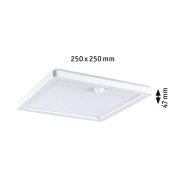 LED Außenwandleuchte Lamina weiß eckig mit Backlight und Bewegungsmelder IP44 14W 920lm Tunable Warm 230V
