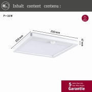 LED Außenwandleuchte Lamina weiß eckig mit Backlight und Bewegungsmelder IP44 14W 920lm Tunable Warm 230V