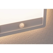 LED Außenwandleuchte Lamina weiß eckig mit Backlight und Bewegungsmelder IP44 14W 920lm Tunable Warm 230V