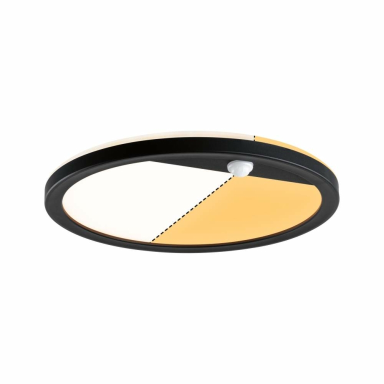 Paulmann LED Außenwandleuchte Lamina schwarz rund mit Backlight und Bewegungsmelder IP44 14W 1150lm Tunable Warm 230V