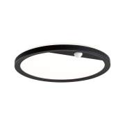 LED Außenwandleuchte Lamina schwarz rund mit Backlight und Bewegungsmelder IP44 14W 1150lm Tunable Warm 230V