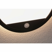 LED Außenwandleuchte Lamina schwarz rund mit Backlight und Bewegungsmelder IP44 14W 1150lm Tunable Warm 230V