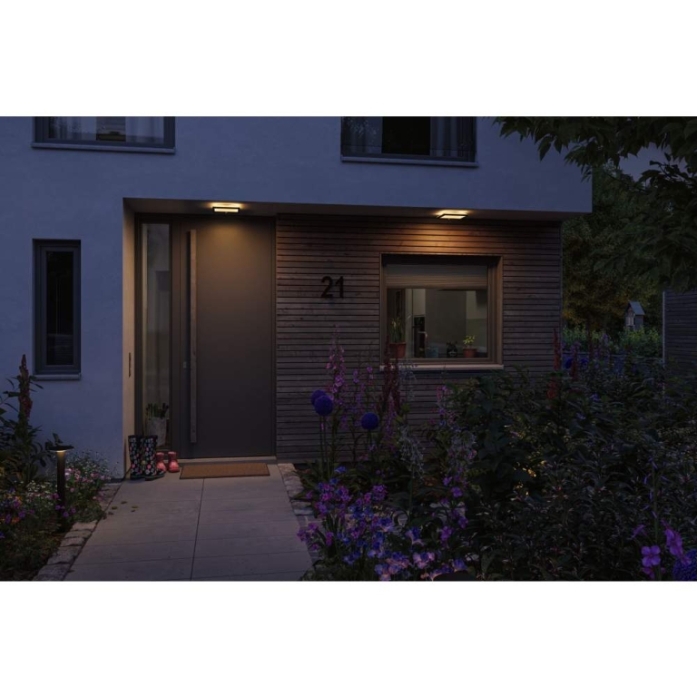 Paulmann LED Außenwandleuchte Lamina schwarz eckig mit Backlight und Bewegungsmelder IP44 14W 920lm Tunable Warm 230V