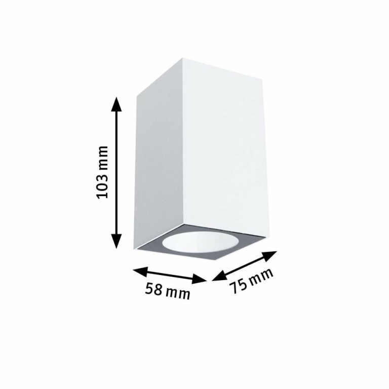 Paulmann LED Außenwandleuchte Flame insektenfreundlich IP44 eckig 58x103mm 2200K 4W 265lm 230V 75° Weiß Metall