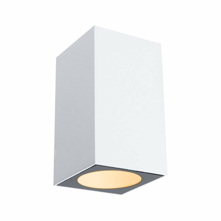Paulmann LED Außenwandleuchte Flame insektenfreundlich IP44 eckig 58x103mm 2200K 4W 265lm 230V 75° Weiß Metall