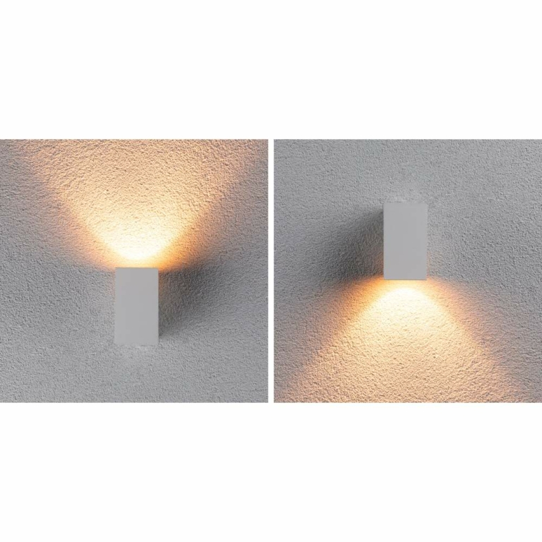 Paulmann LED Außenwandleuchte Flame insektenfreundlich IP44 eckig 58x103mm 2200K 4W 265lm 230V 75° Weiß Metall