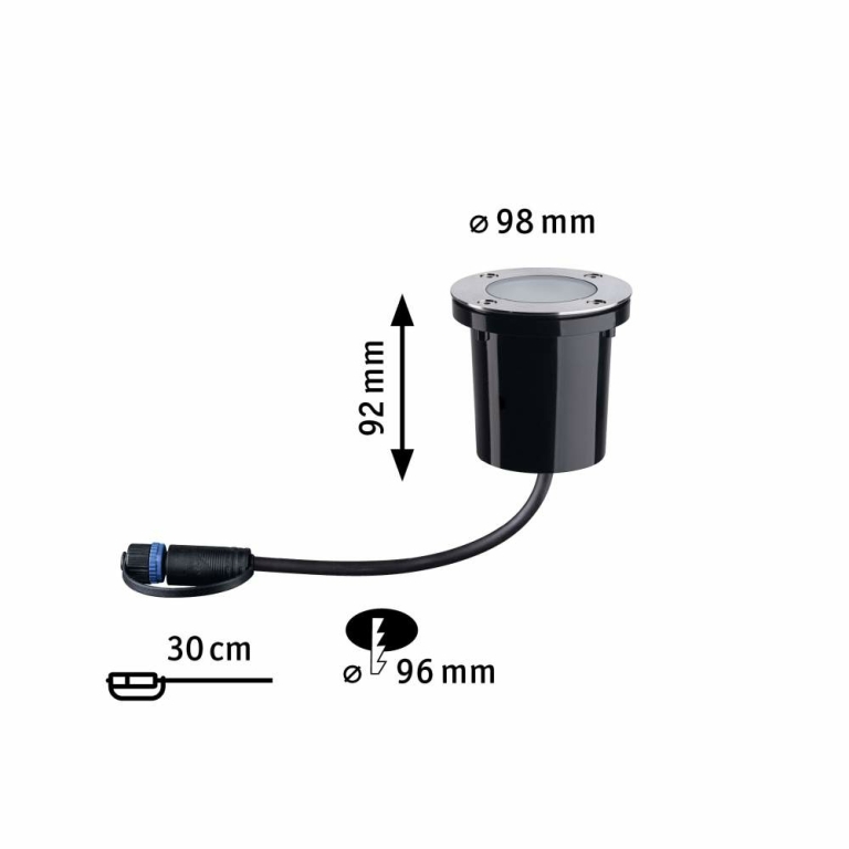 Paulmann Plug & Shine LED Bodeneinbauleuchte Floor Einzelleuchte  IP67 2200K 4,5W   Anthrazit