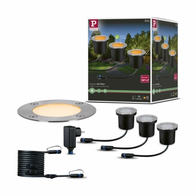 Paulmann Plug & Shine LED Bodeneinbauleuchte Floor Basisset  IP67 2200K 3x4,5W   Anthrazit