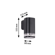 Außenwandleuchte Colum anthrazit IP44 GU10 max. 20W seewasserresistent