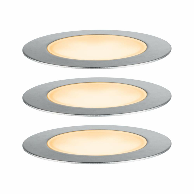 Paulmann Plug & Shine LED Bodeneinbauleuchte Floor Basisset  IP67 2200K 3x2W  21VA Silber