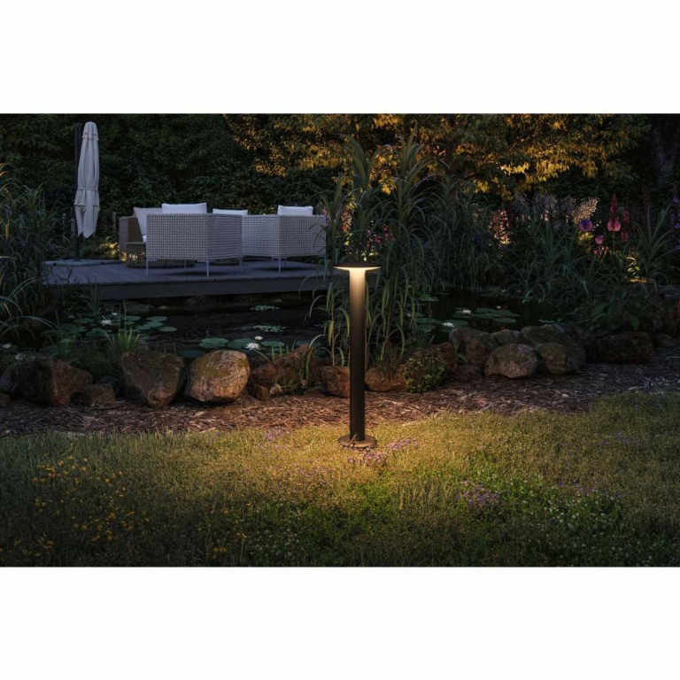 Paulmann Plug & Shine LED Pollerleuchte Plate Einzelleuchte  IP44 2200K 7W   Anthrazit