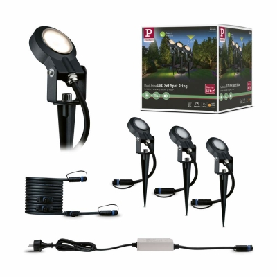 Paulmann Plug & Shine LED Spot Sting Basisset  IP67 2200K 3x6,3W  75VA Anthrazit