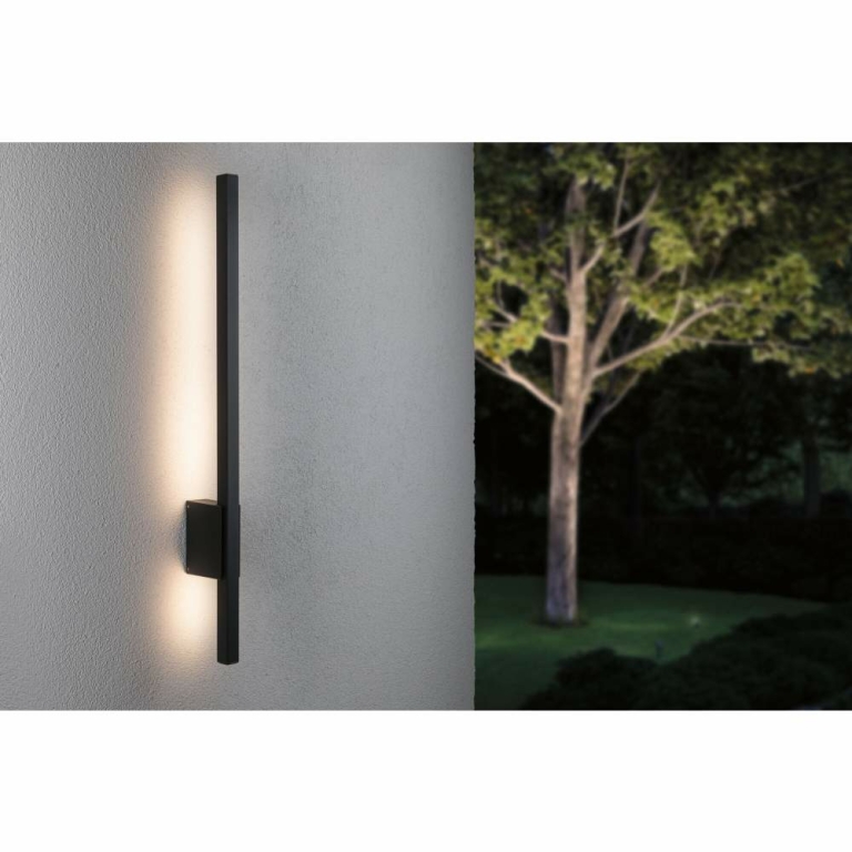 Paulmann LED Außenwandleuchte Stan Höhe 80cm anthrazit aluminium IP44 300lm 3000K 230V seewasserresistent