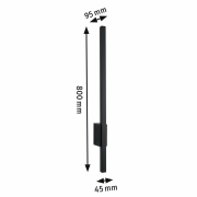 LED Außenwandleuchte Stan Höhe 80cm anthrazit aluminium IP44 300lm 3000K 230V seewasserresistent