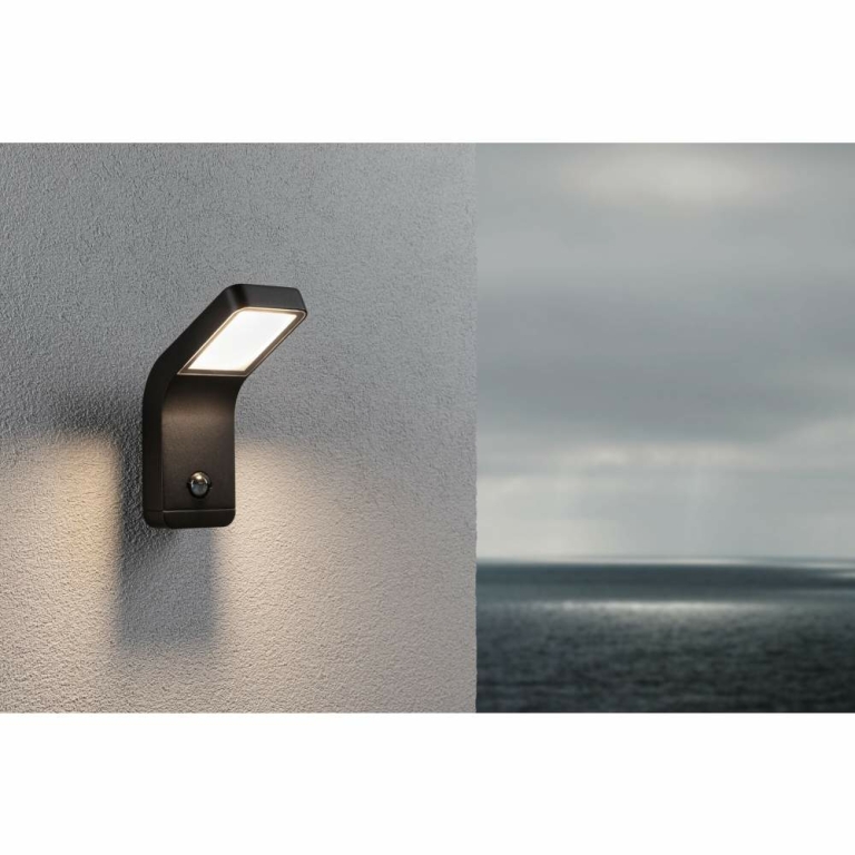 Paulmann LED Außenwandleuchte Kulma mit Bewegungsmelder anthrazit aluminium IP44 500lm 3000K 230V seewasserresistent