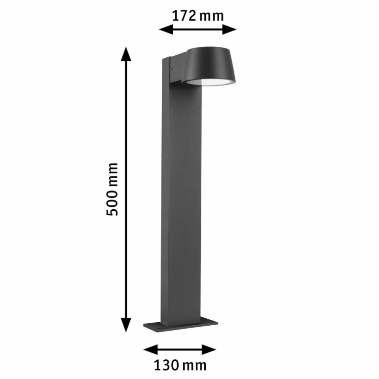 Paulmann LED Pollerleuchte Capea Insektenfreundlich IP44  500mm 2200K 6W 450lm 230V 98° Schwarz  Aluminium