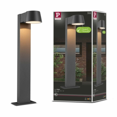 Paulmann LED Pollerleuchte Capea Insektenfreundlich IP44  500mm 2200K 6W 450lm 230V 98° Schwarz  Aluminium