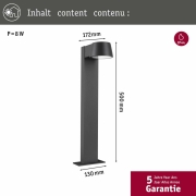 LED Pollerleuchte Capea Insektenfreundlich IP44  500mm 2200K 6W 450lm 230V 98° Schwarz  Aluminium
