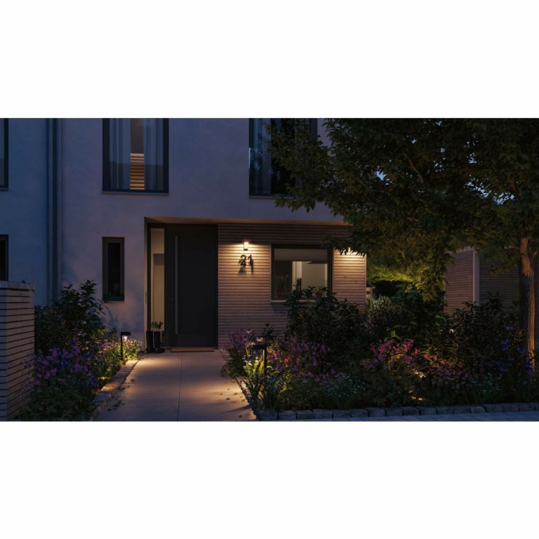Paulmann LED Außenwandleuchte Capea anthrazit aluminium mit Bewegungsmelder & Dämmerungsschalter IP44 6W 450lm Tunable Warm 230V