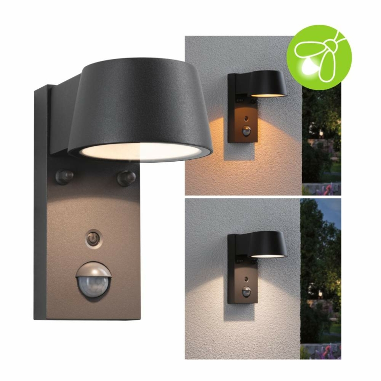 Paulmann LED Außenwandleuchte Capea anthrazit aluminium mit Bewegungsmelder & Dämmerungsschalter IP44 6W 450lm Tunable Warm 230V