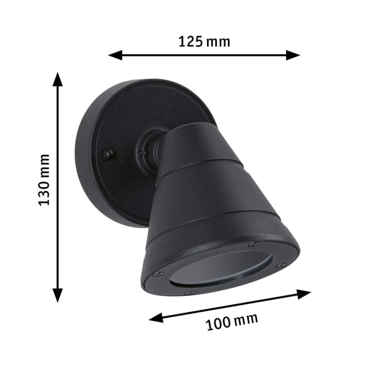 Paulmann Außenwandleuchte Trian  seewasserresistent IP44 rund 100x125mm  max. 35W  230V  Anthrazit Aluminium