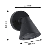 Außenwandleuchte Trian  seewasserresistent IP44 rund 100x125mm  max. 35W  230V  Anthrazit Aluminium
