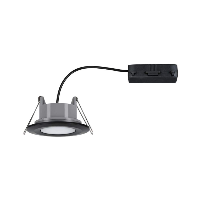 Paulmann HomeSpa LED Einbauleuchte Calla  schwenkbar IP65 rund 90mm 30°  6W 500lm 230V  4000K Schwarz matt