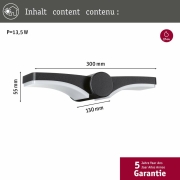 LED Außenwandleuchte Pekana   IP44  300x130mm 3000K 2x6W 2x480lm 230V  Anthrazit Aluminium