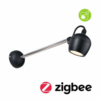 LED Außenwandleuchte Smart Home Zigbee Kikolo  insektenfreundlich IP65  90mm Tunable Warm 6,2W 400lm 230V 80° Anthrazit Kunststoff#Aluminium