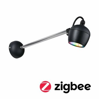 Paulmann LED Außenwandleuchte Smart Home Zigbee Kikolo  RGBW IP65  90mm RGBW+ 6,2W 440lm 230V  Anthrazit Kunststoff#Aluminium
