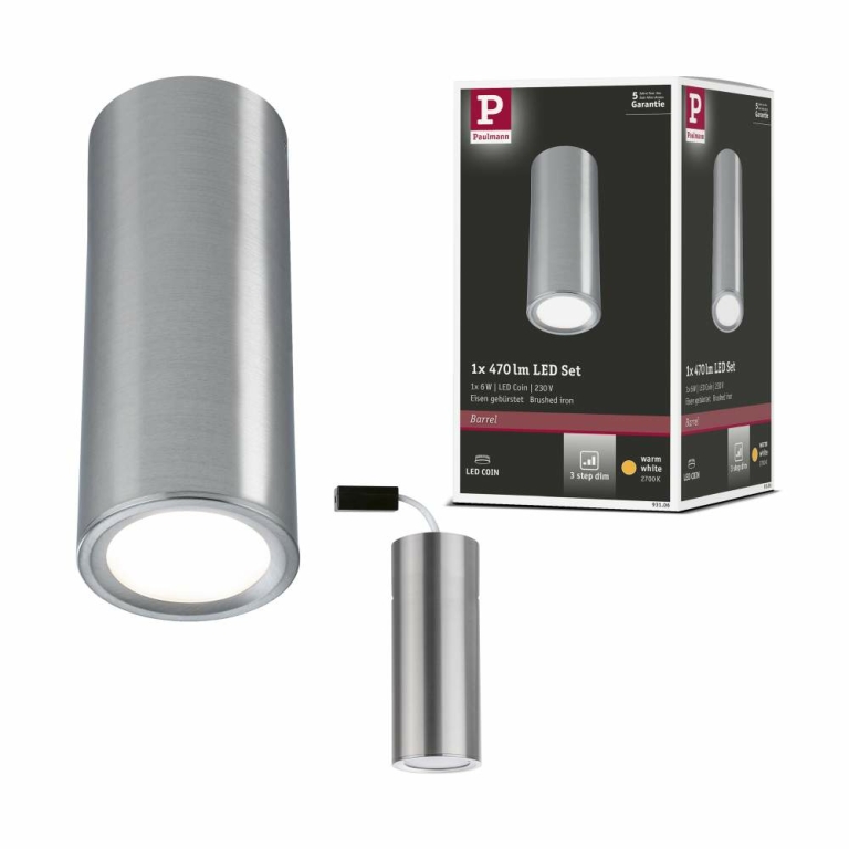 470lm 3-Step-Dim 2700K 93107 6W 230V Lampen1a Deckenleuchte LED | Barrel Paulmann dimmbar